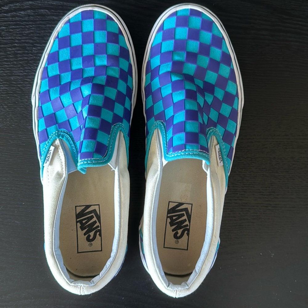 VANS Checkerboard Slip On Shoes Women’s Size 8.5 Classic Blue